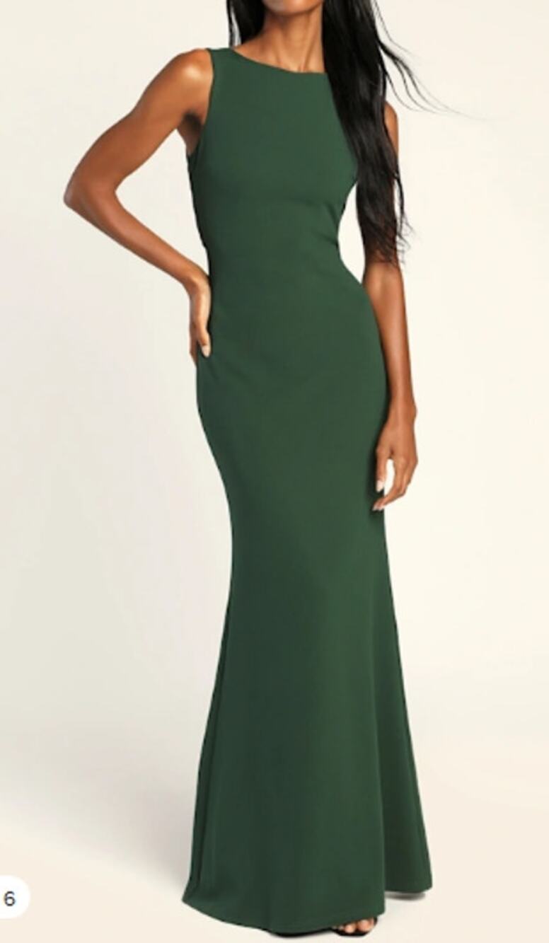 LULU'S M hunter green Love Your Eyes Knotted Sleeveless Maxi Dress NEW 0B8